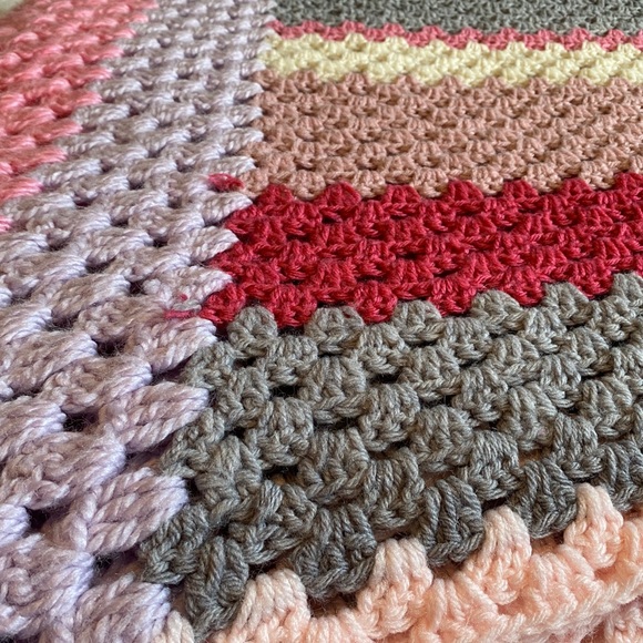 Multi coloured Crochet Blanket - Picture 10 of 12